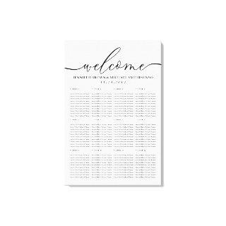 Welcome Modern Clean Simple Seating Table Numbers Canvas Print