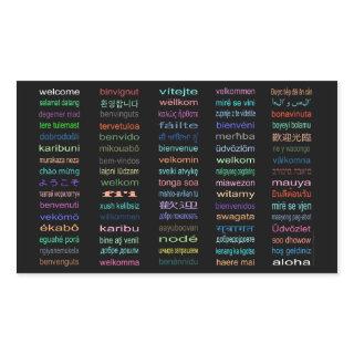 Welcome Stickers : 80 Languages / Black