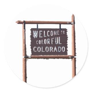 welcome to colorful colorado classic round sticker