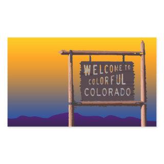 welcome to colorful colorado rectangular sticker