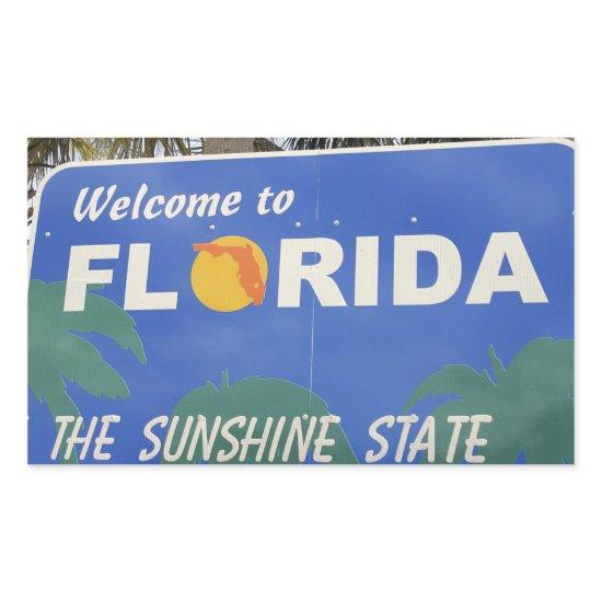 Welcome to Florida sign Rectangular Sticker