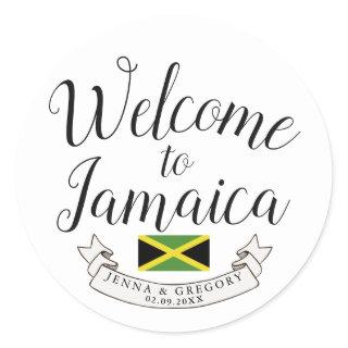 Welcome to Jamaica | Destination Wedding Custom Classic Round Sticker