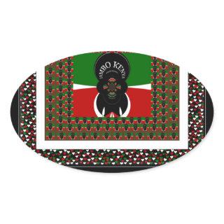 Welcome to Kenya and make it Kenyan beautiful Text Oval Sticker