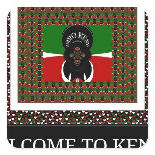 Welcome to Kenya and make it Kenyan beautiful Text Square Sticker