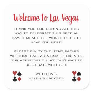 Welcome to Las Vegas Wedding Welcome Basket Square Sticker