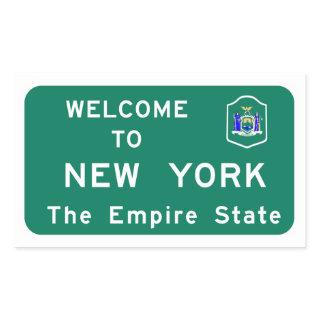 Welcome to New York - USA Road Sign Rectangular Sticker
