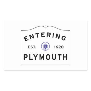 Welcome to Plymouth MA town sign Rectangular Sticker