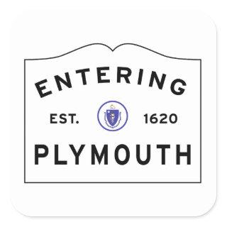 Welcome to Plymouth MA town sign Square Sticker
