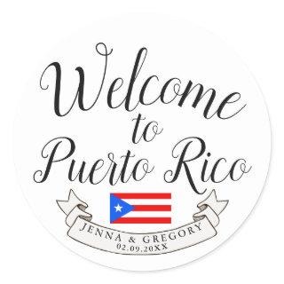 Welcome to Puerto Rico| Destination Wedding Favor Classic Round Sticker