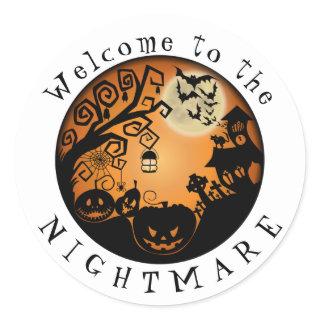 Welcome to the Nightmare Halloween Pumpkin Custom Classic Round Sticker