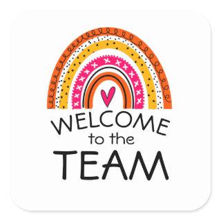 welcome to the team rainbow square sticker