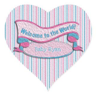 Welcome to the World! Baby Shower Heart Sticker