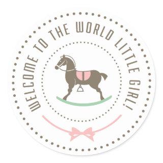 Welcome To The World Little Girl Classic Round Sticker