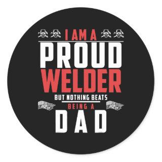 Welder Saying Welding For Men Dad  Classic Round Sticker