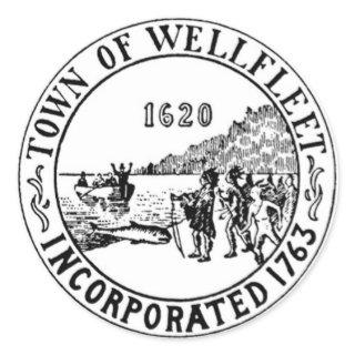 Wellfleet Massachetts Town Seal Round Sticker