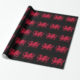 Welsh Dragon Black Background