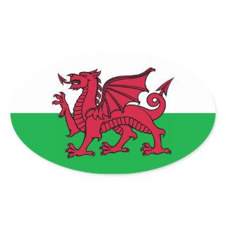 Welsh Dragon Oval Sticker