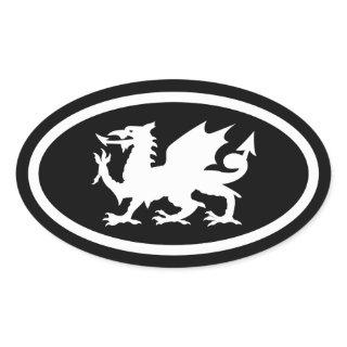 Welsh Dragon Oval Sticker