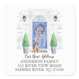 Welsh Terrier Blue Door New Address Label Sticker