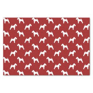 Welsh Terrier Silhouettes Pattern Red Tissue Paper