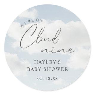 We're On Cloud 9 Baby Shower Favor Classic Round Sticker