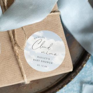 We're On Cloud 9 Baby Shower Favor Classic Round Sticker