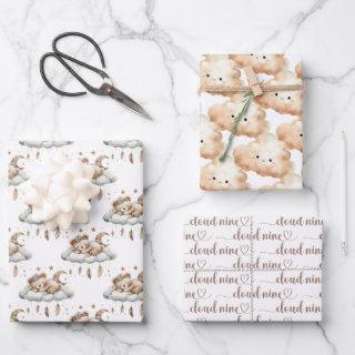 We're on cloud nine gender neutral boho feathers  sheets