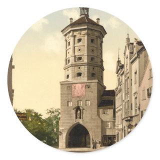 Wertachbrucker Tor, Augsburg, Bavaria, Germany Classic Round Sticker