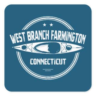 West Branch Farmington River Connecticut Kayaking Square Sticker