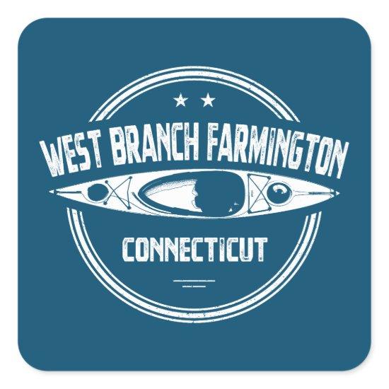 West Branch Farmington River Connecticut Kayaking Square Sticker