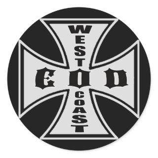 West Coast EOD (Black) Classic Round Sticker