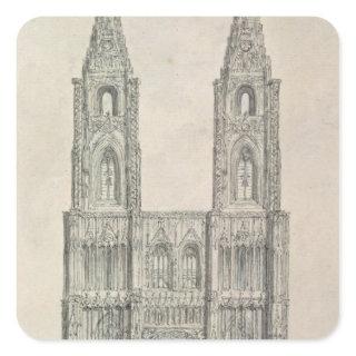 West Front of Strasbourg Cathedral Square Sticker