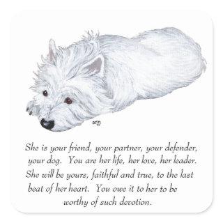 West Highland White Terrier Keepsake Square Sticker