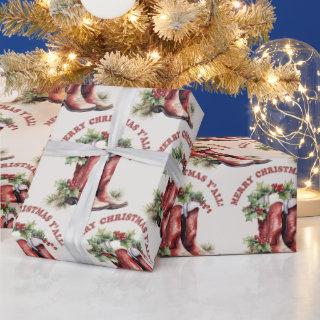 Western Cowboy Boot Merry Christmas Y'all