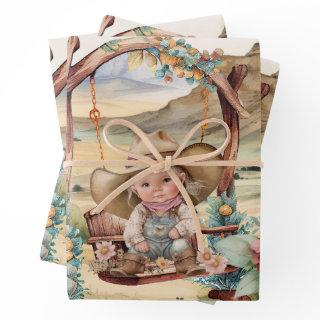 Western decoupage - cowgirl girl desert country   sheets