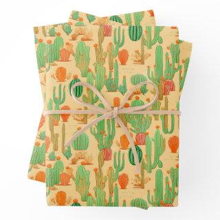 Western Desert Cactus Floral Bloom Pattern  Sheets