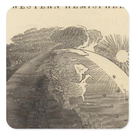 Western Hemisphere Map by Goodrich Square Sticker