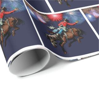 Western Rodeo Cowboy Bronc Rider Fireworks