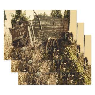 Western Rustic Country Brown Vintage Farm Wagon  Sheets