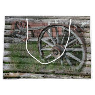 Western Style Rustic Wagon Wheel Gift Bag