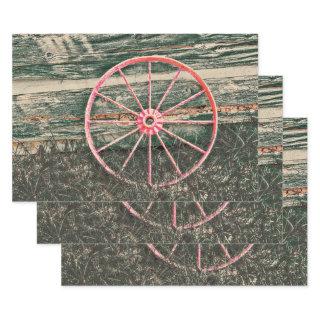 Western Wagon Wheel Red Country Vintage Decoupage  Sheets