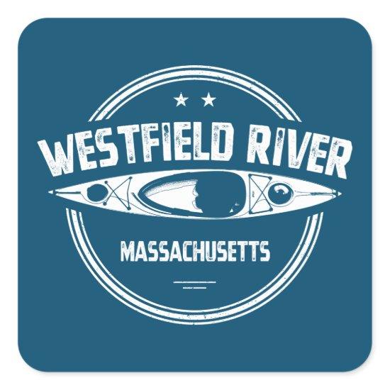 Westfield River Massachusetts Kayaking Square Sticker
