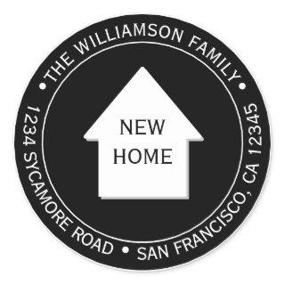We've Moved Black White New Home Address label