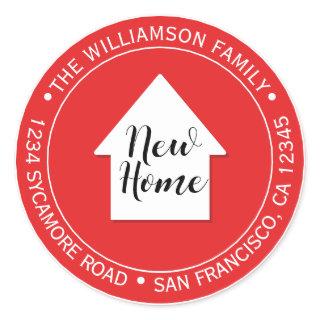 We've Moved Bright Red New Home Address label