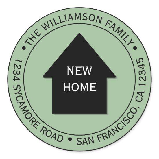 We've Moved Green New Home Address Label