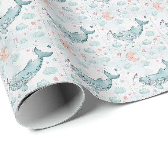 Whale Cute Baby Pastel Watercolor Pattern