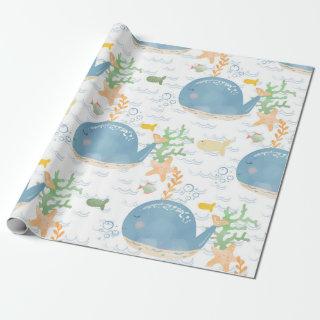 Whale Undersea World Baby Shower Pattern