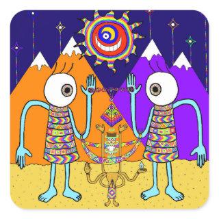What A Colorful World Sticker (Square)