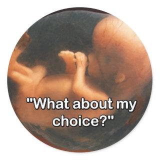 "What about my choice?" Classic Round Sticker