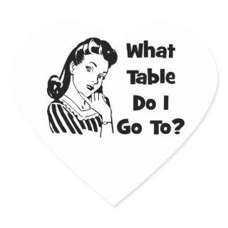 What Table Do I Go To? Heart Sticker